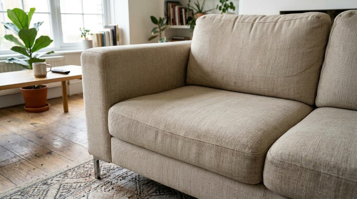 Canapé propre rénové par Casa Clean Service